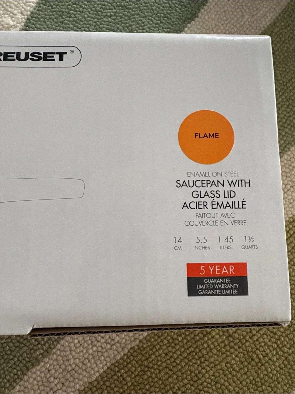 Le Creuset Flame Saucepan with Glass Lid - New in Box